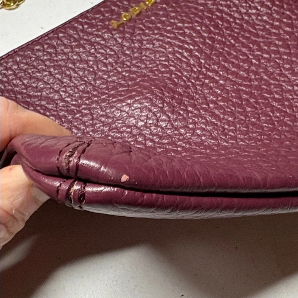 Lodis Burgundy Small Textured Leather Crossbody Bag